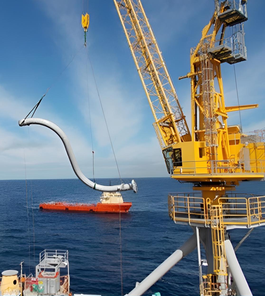 Offshore oil rig pipeline turnaround